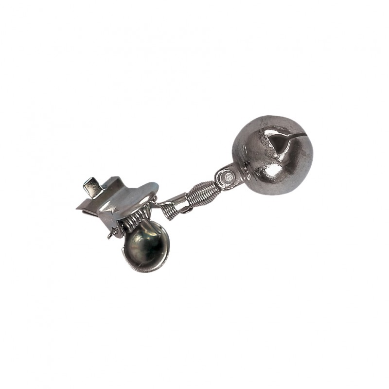 grelot avertisseur de touche en pêche 15 mm nickelé pince plate pecheur peche flashmer
