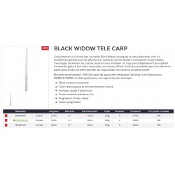 Canne Carpe Daiwa Black widow Tele Carpe talon  extensible 2+1 catalogue Carpe Daiwa 2021