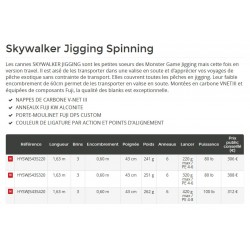 Canne Skywalker Jigging Spinning 3 brins exo voyage Hearty Rise acheter chez pecheur-peche.com