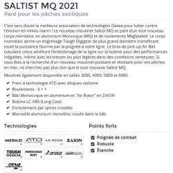 Moulinet Peche Exotique gros poissons Daiwa Saltist MQ 2021 catalogue Daiwa 2022 acheter chez pecheur-peche