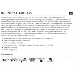 Canne Carpe Daiwa Infinity Carp X45 catalogue carpe Daiwa 2022 acheter chez pecheur-peche