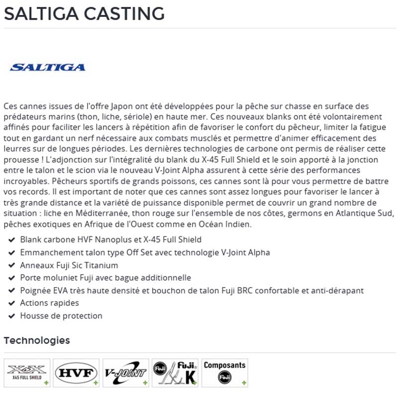 Canne à Pêche Casting Offshore DAIWA Saltiga Ultimate - Modèle 81-5 - Neuf Sous Emballage