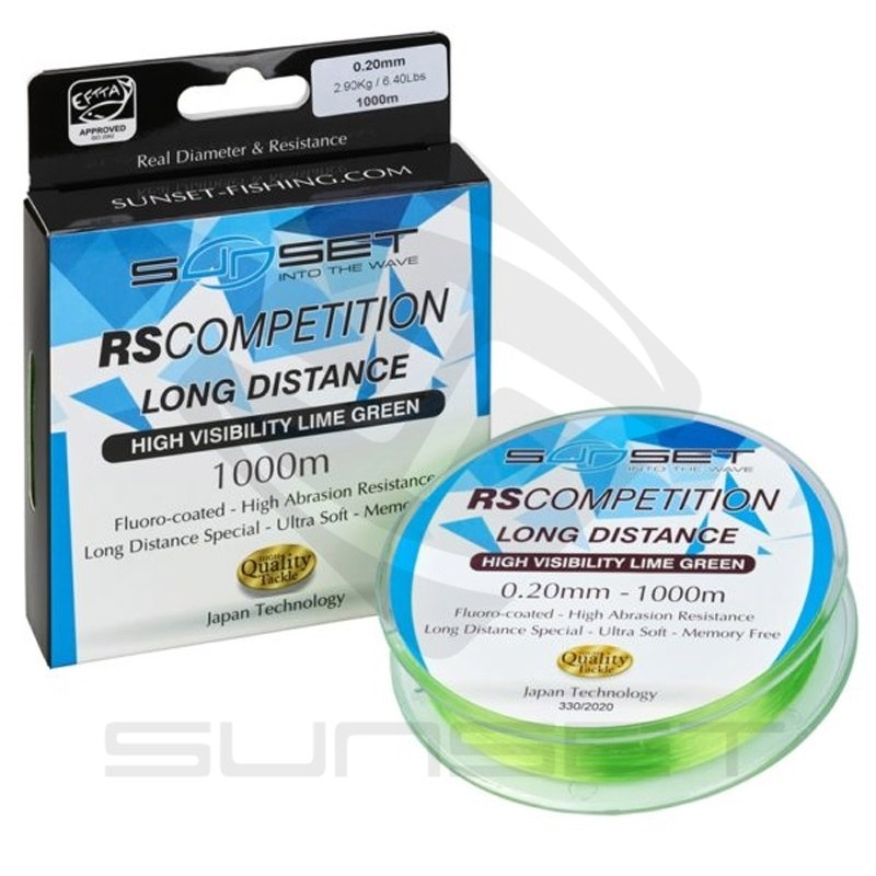 Nylon Fil de pêche Surfcasting Sunset RS Compétition Long distance Hi-Visibility lime green 1000 m catalogue pêche Sunset 2022