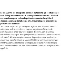 SUPER Moulinet Casting Shimano Metanium manivelle double pecheur droitier catalogue article peche Shimano  2023