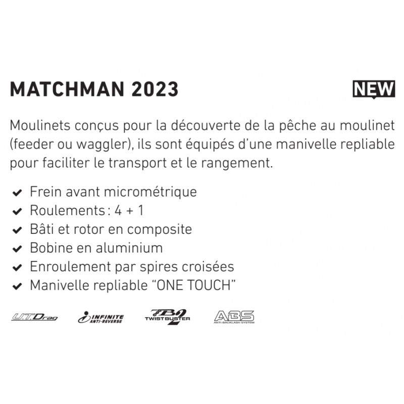 Moulinet De Pêche Daiwa 23 Matchman - Toutes Tailles Disponibles - Neuf Dans Son Emballage - Parfait Pour La Pêche Au Coup !