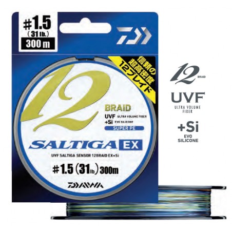 Daiwa Tresse 4 Brins J-Braid X4 300m PE.1 0.13mm 5.9kg Multicolore