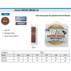Tresse 8 x  micro braid pecheur leurre peche carnassier asso 150m