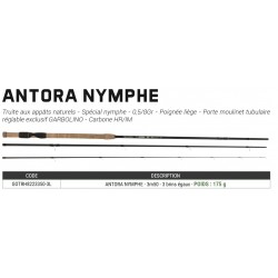 Antora Nymphe 3m50 Max 8 G Canne Truite Garbolino GOTRH8223350-3L chez pecheur peche com catalogue 2020