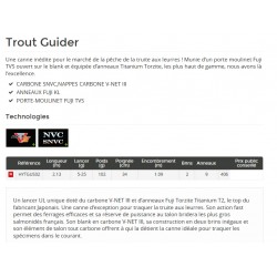 Trout Guider 2.13 M 5-25 G HYTGUS02 Canne lancer UL Hearty Rise montage fuji nouveauté catalogue hearty Rise 2020